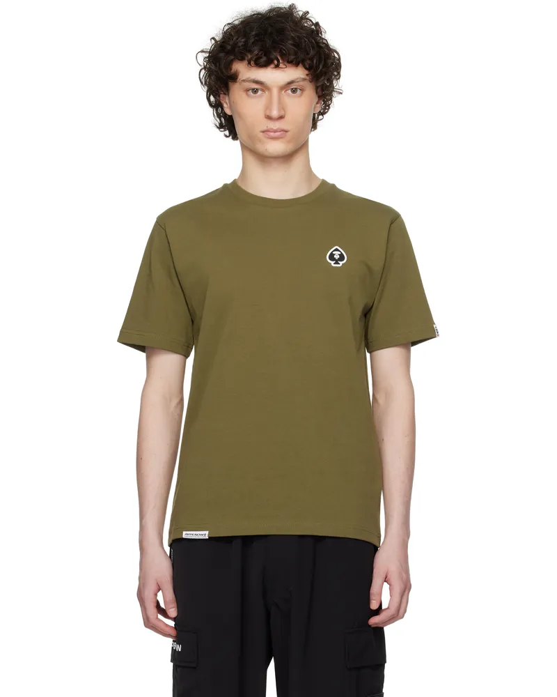 AAPE by A Bathing Ape Khaki Spades 'AAPE Now' T-shirt Khx