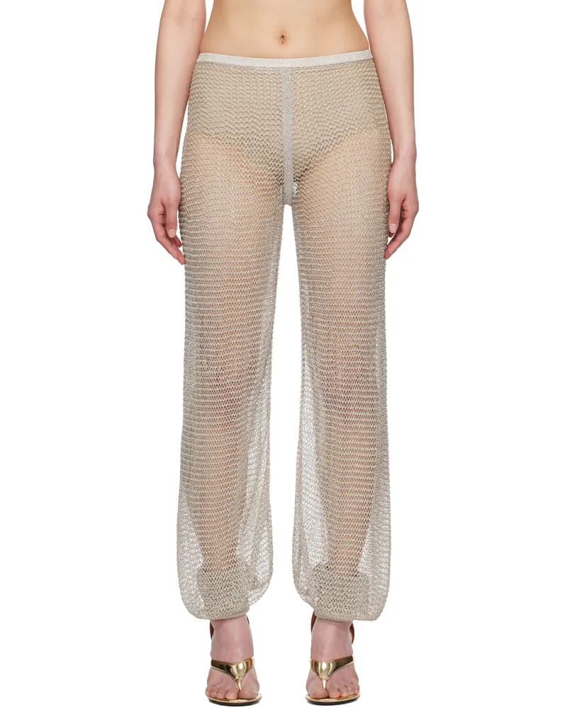 Alaïa Silver Mesh Knit Balloon Trousers 210