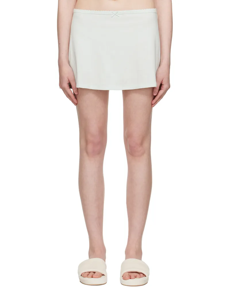 SKIMS Blue Drop Needle Pointelle Miniskirt Frost