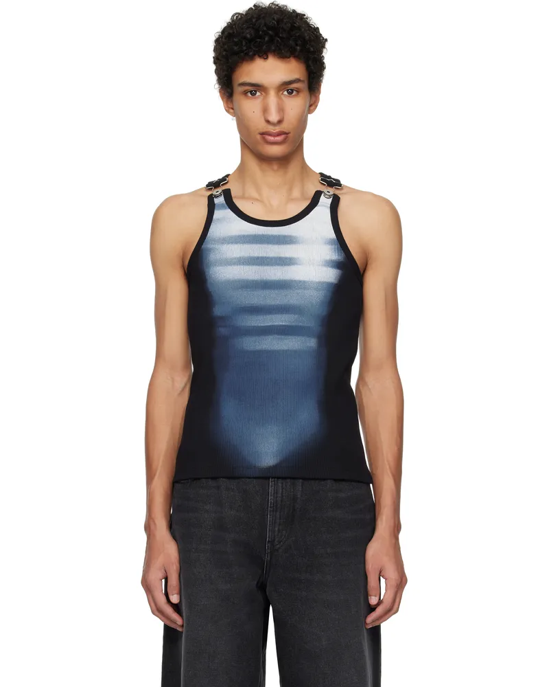 Jean Paul Gaultier Black & Blue 'Le Mâle' Tank Top 0050-black