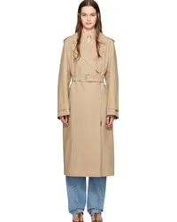 Totême Beige Notched Lapel Trench Coat Fawn