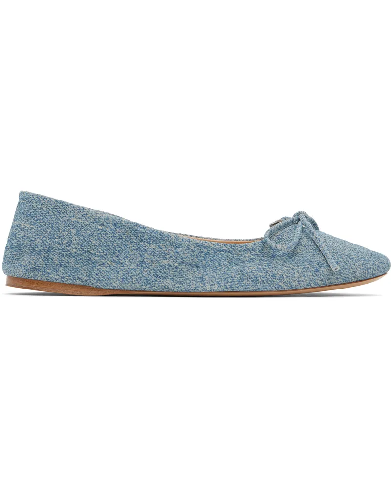 J.W.Anderson Blue Calf Suede Print Ballerina Flats 800