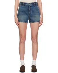 KHAITE Indigo Bacalo Denim Shorts Stinson