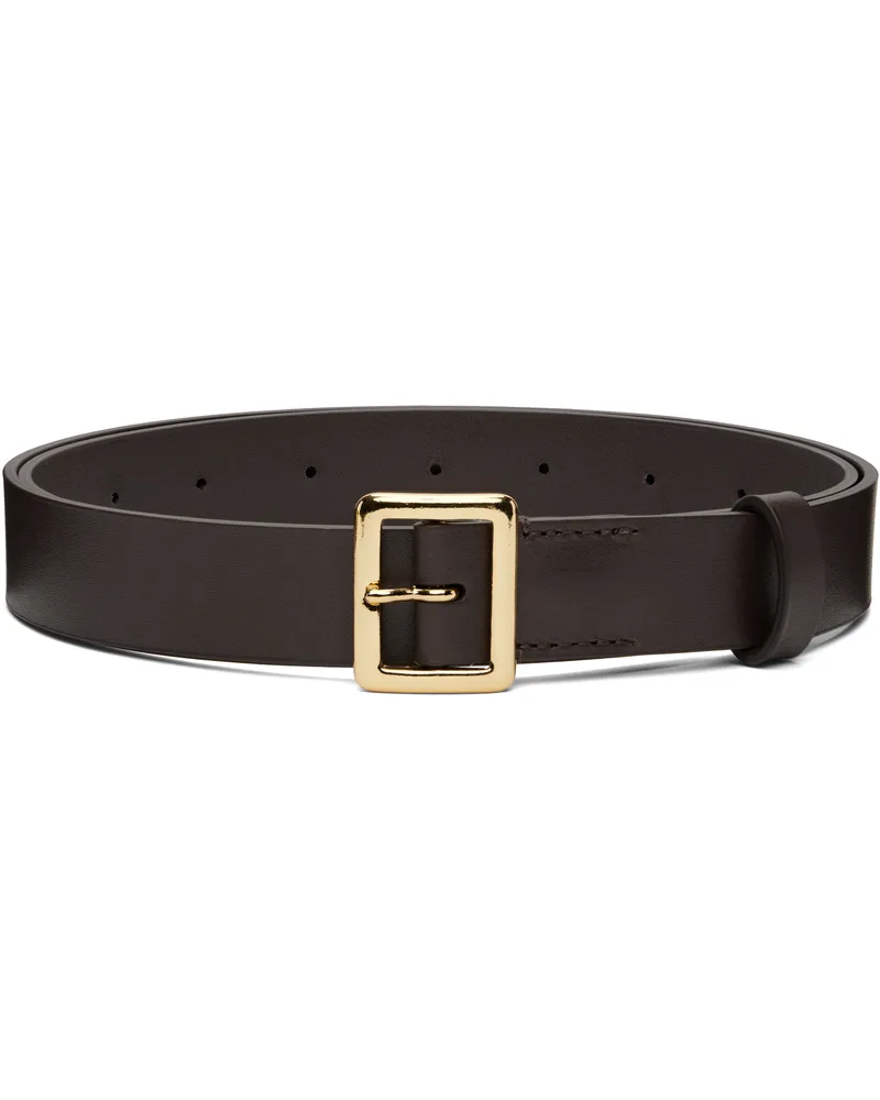 AURALEE Brown Square Buckle Belt Brown