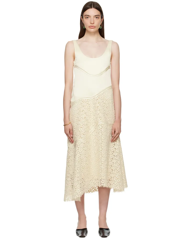 Jil Sander Off-White Embroidered Midi Dress 109