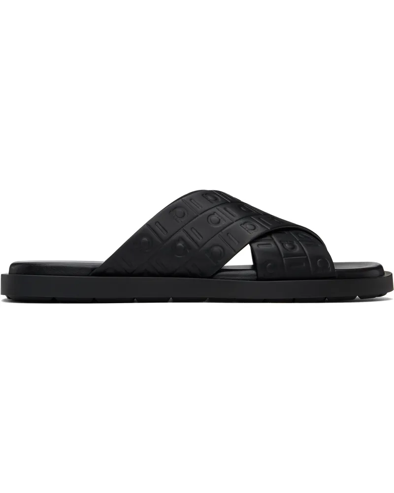 Ferragamo Black Monogram Sandals Nero