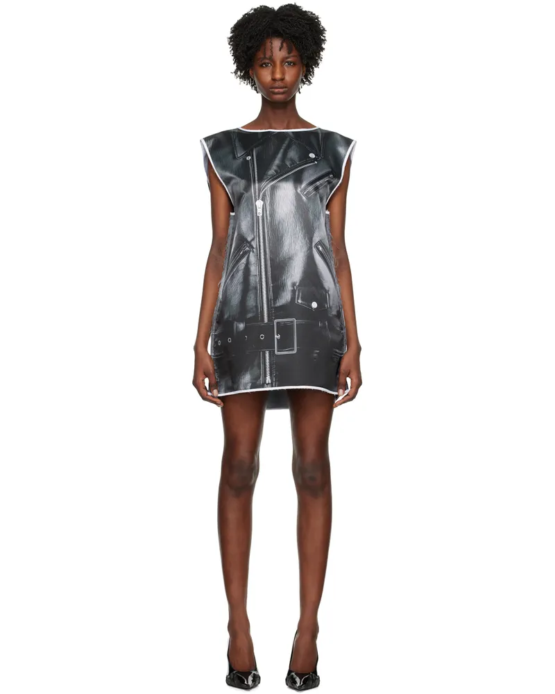 WE 11 DONE Black Trompe L'Oeil Minidress Black