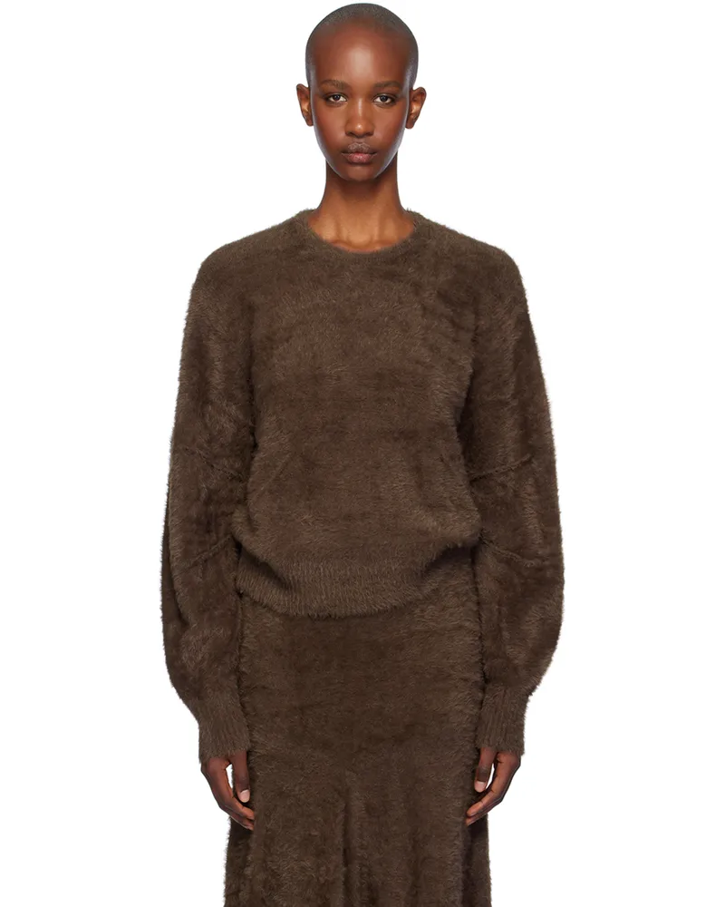 Helmut Lang Brown Eyelash Apex Sweater Espresso