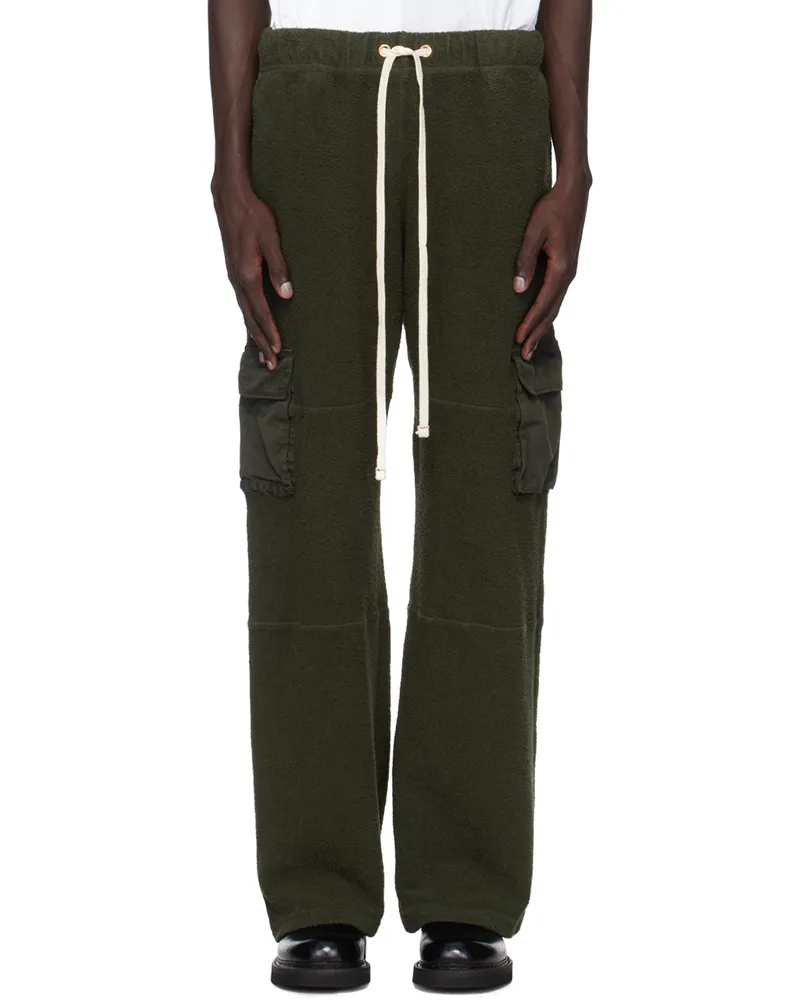 LES TIEN Green Heavyweight Cargo Pants Forest