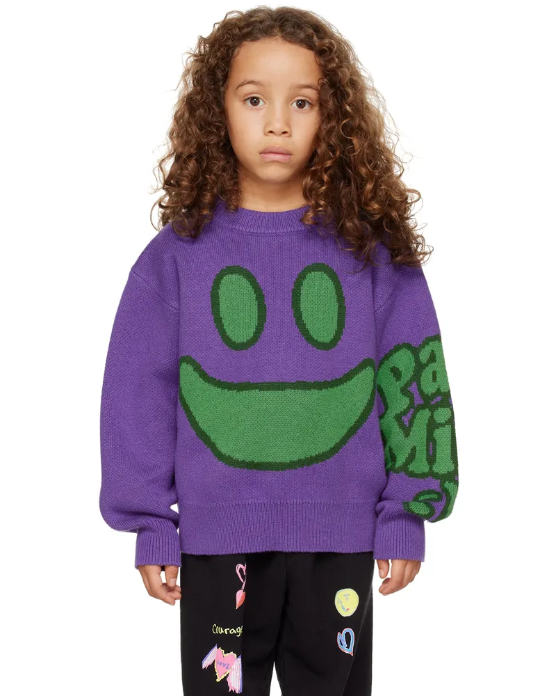 Perks and Mini SSENSE Exclusive Kids Purple Face Sweater Purple