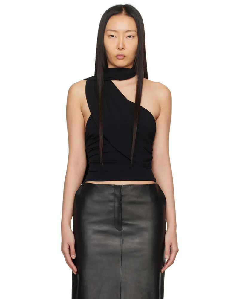 Magda Butrym Black Wrap Top Black