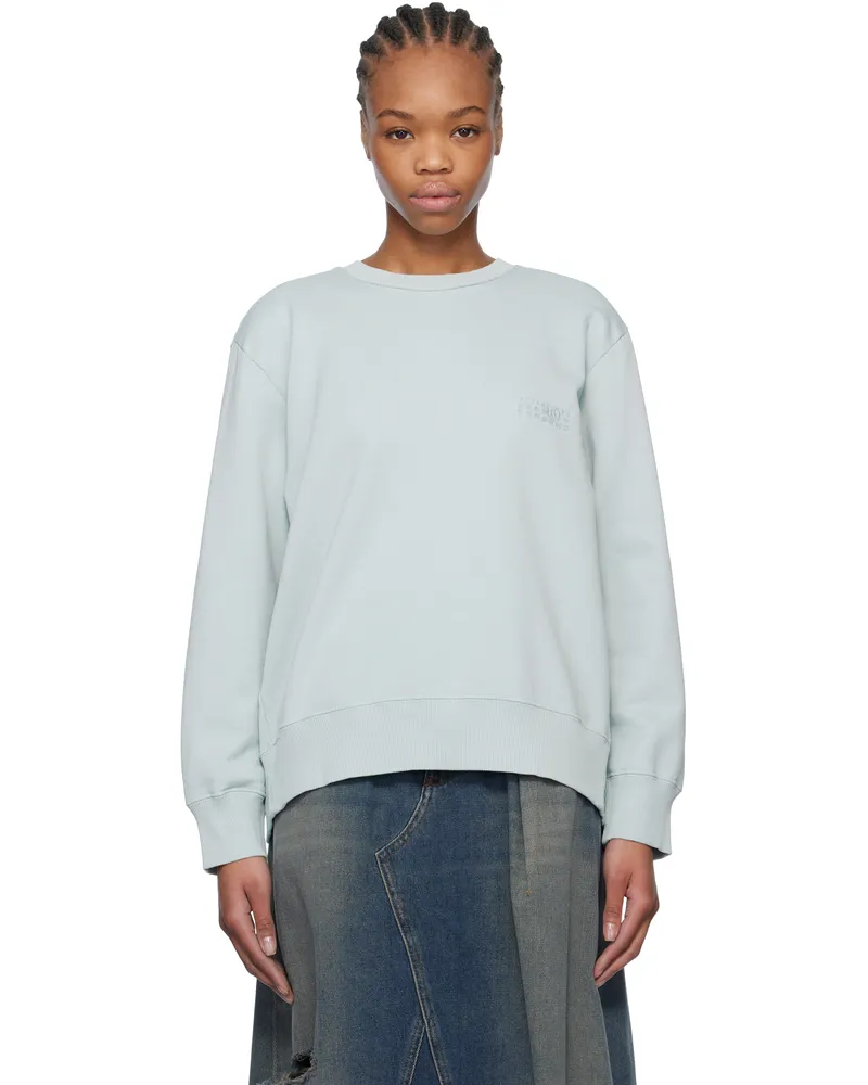 Maison Margiela Blue Spliced Logo Sweatshirt 500
