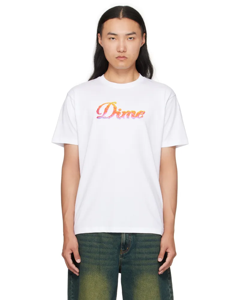Dime White Cursive Cloud T-shirt White