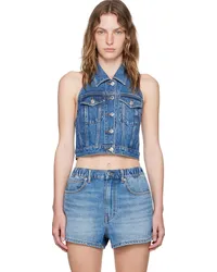 Alexander Wang Blue Halter Denim Vest Deep