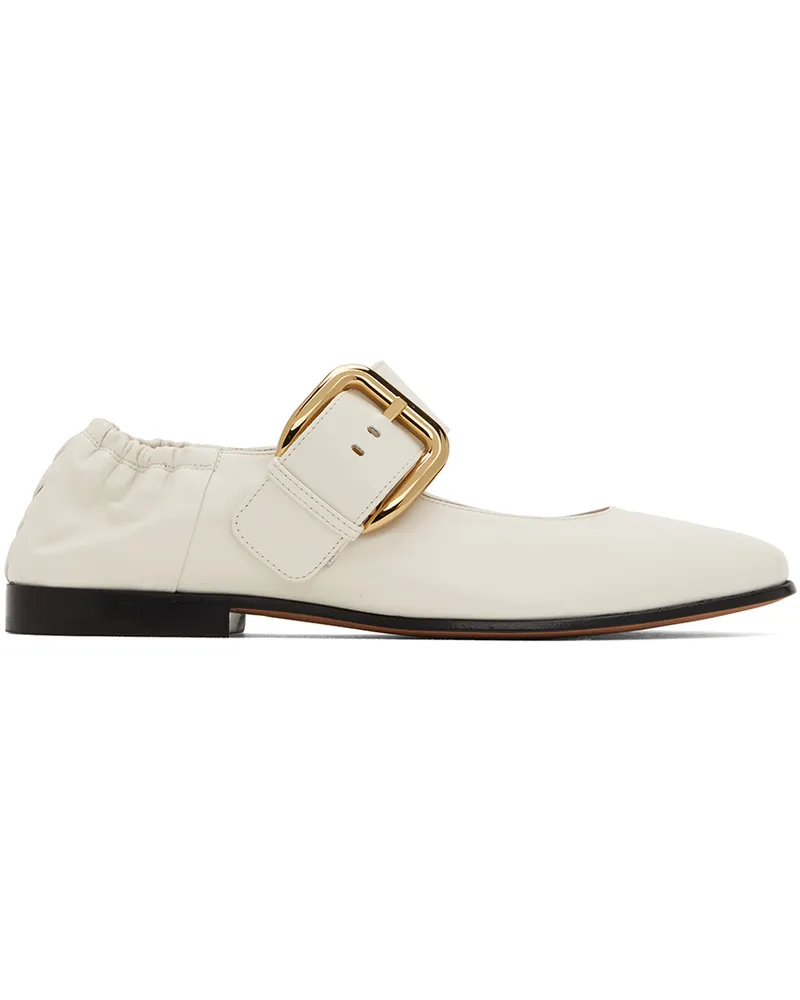 Bottega Veneta Off-White Astaire Mary-Jane Ballerina Flats 2916