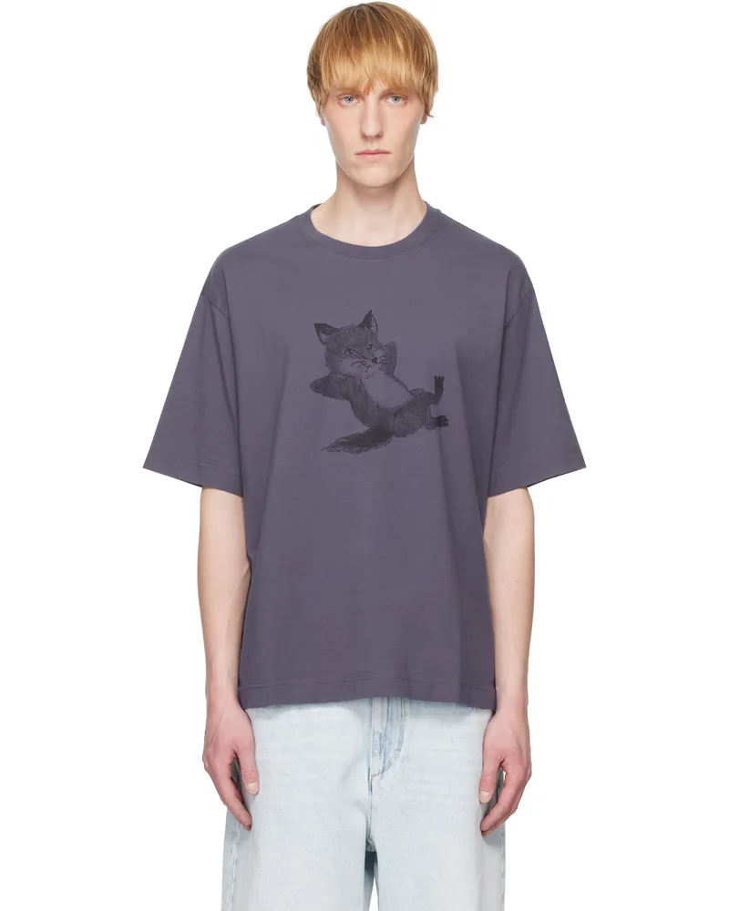 Kitsuné Navy Chillax Print Oversize T-shirt 0120