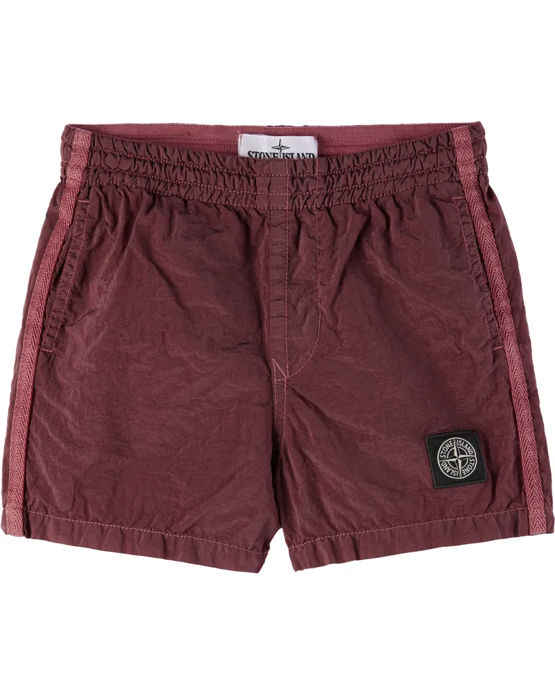 Stone Island Kids Burgundy Nylon Swim Shorts V0089