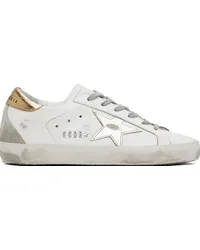 Golden Goose SSENSE Exclusive White Super-Star Sneakers Gold