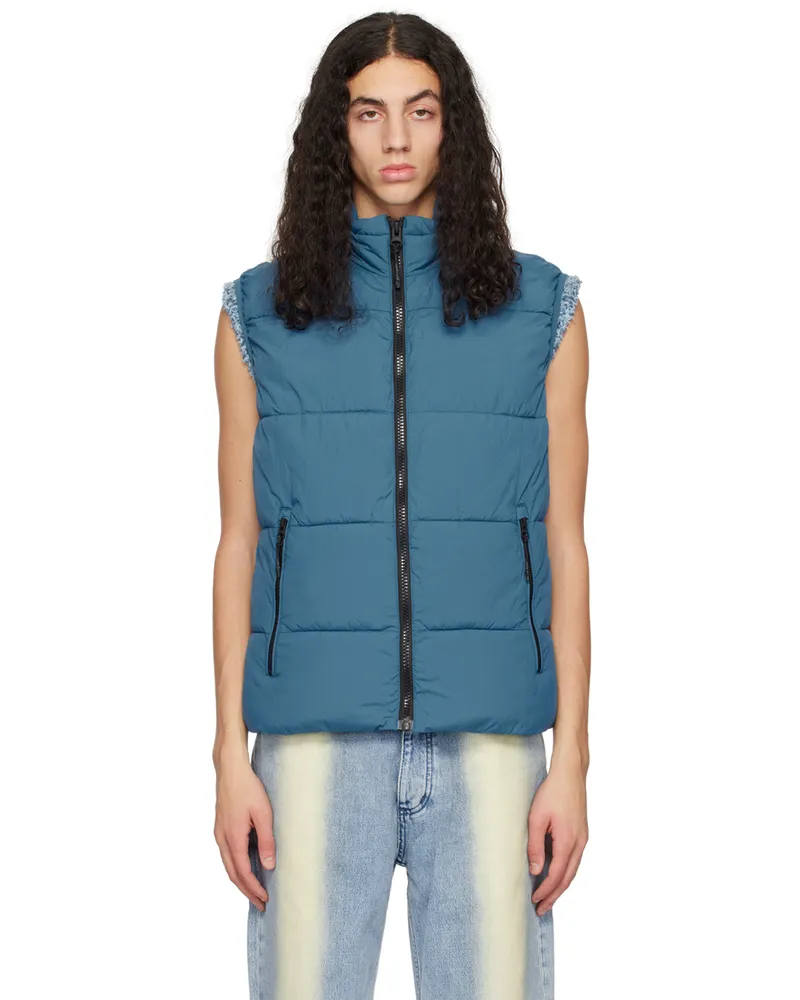 The Very Warm Blue Puffer Vest Blue