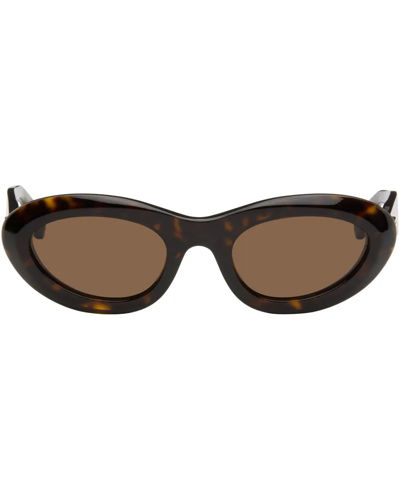 Bottega Veneta Tortoiseshell Classic Ribbon Almond Sunglasses 002