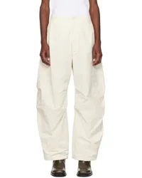 AMOMENTO Off-White Wide Capri Trousers Ecru