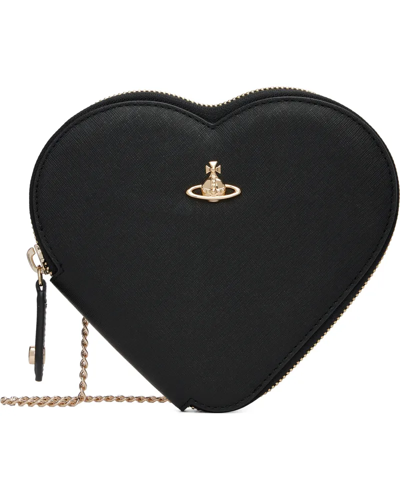 Vivienne Westwood Black New Heart Crossbody Clutch Bag N402