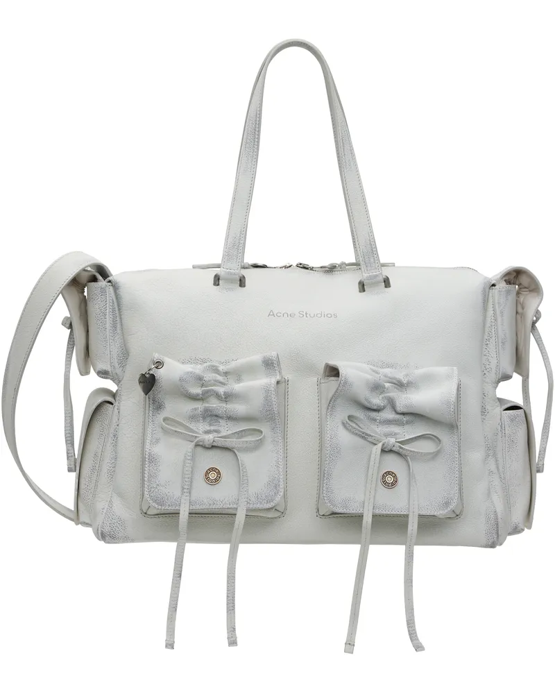 Acne Studios White & Gray Multipocket Tote Ahx