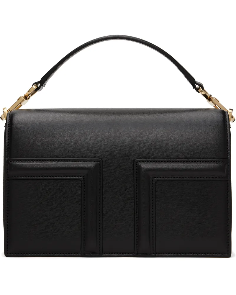 Totême Black Mini T-Flap Leather Bag Black