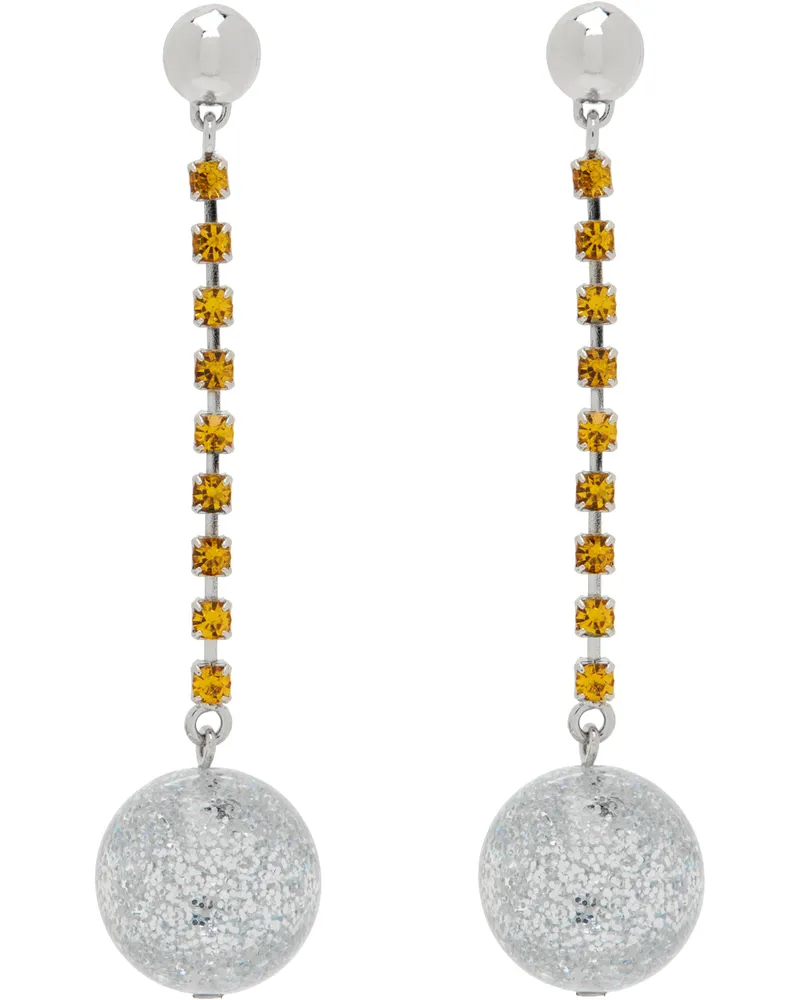 MONDO MONDO Orange & Silver Lounge Earrings Topaz