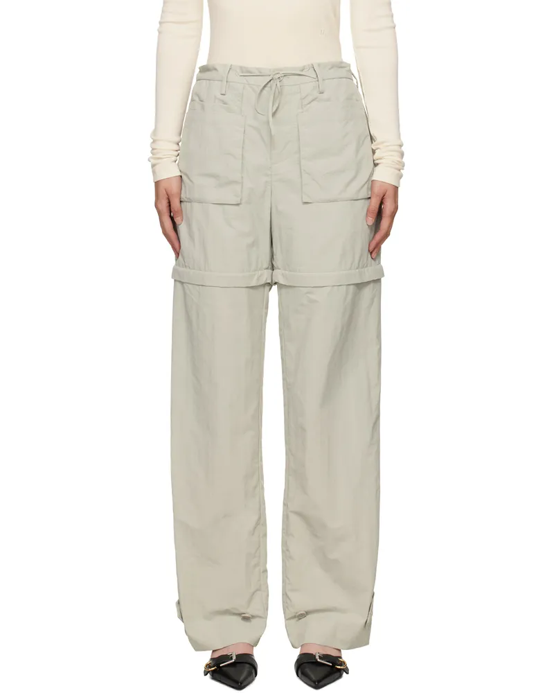 Helmut Lang Gray Convertible Utility Trousers Stone
