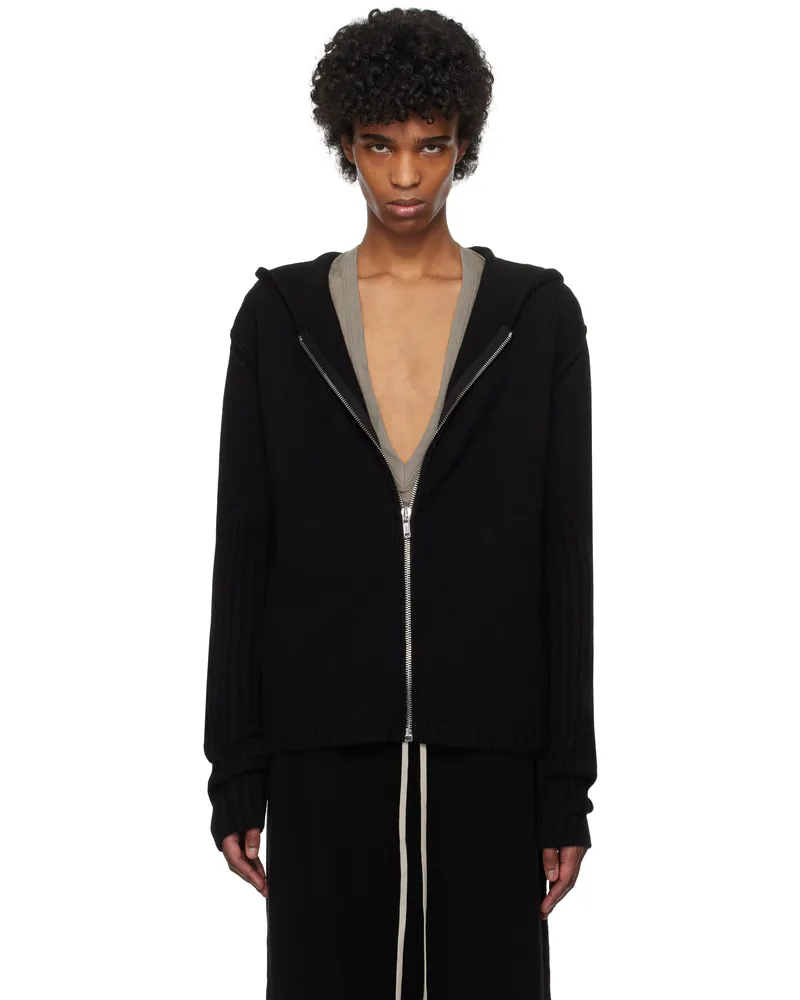 Rick Owens Black Hollywood Zipped Hoodie