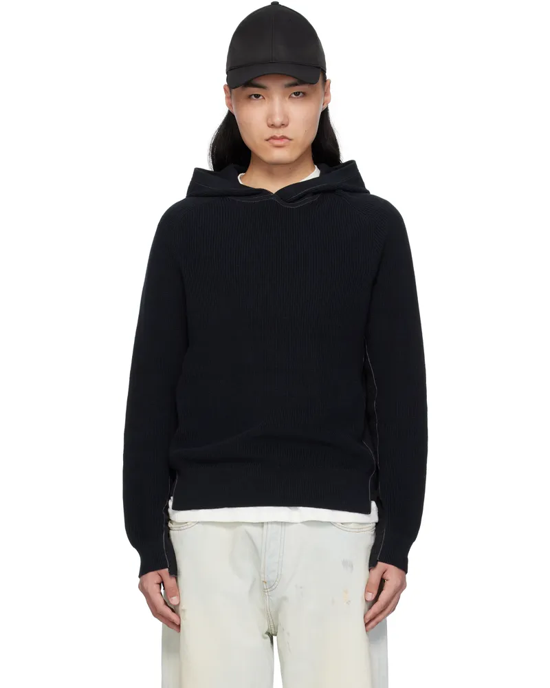Rag & Bone Black Gabe Spliced Hoodie Black