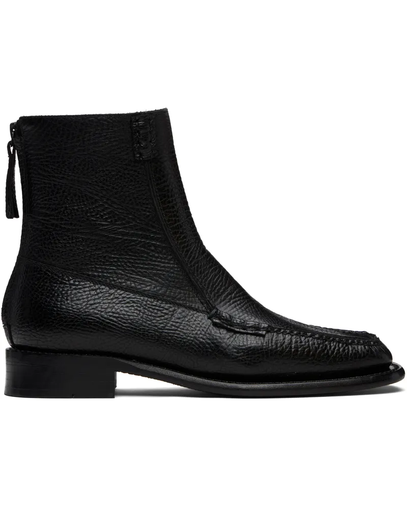 HEREU Black Quadra Grainy Boots Black