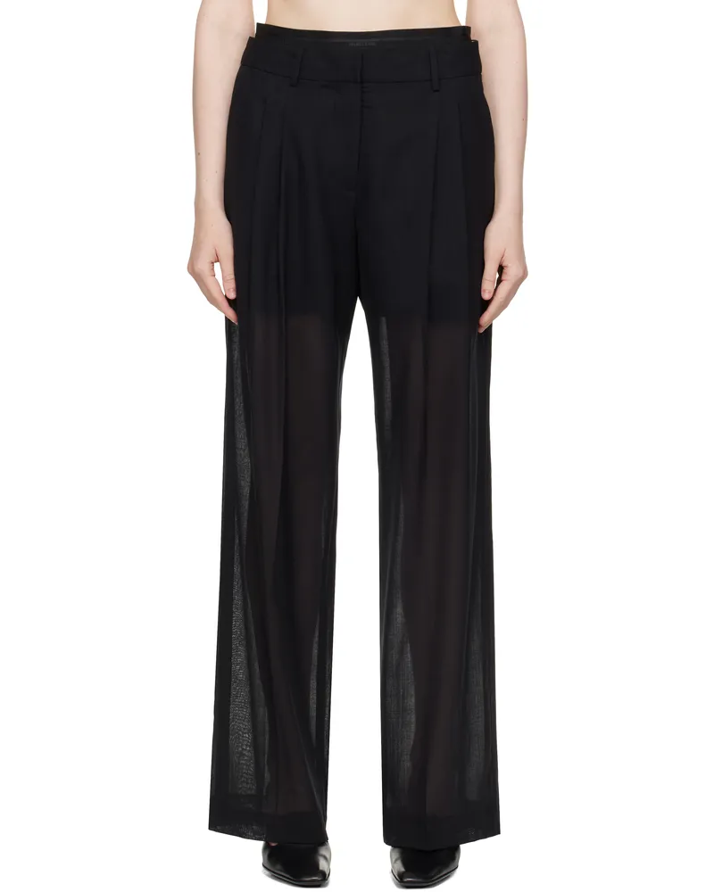 Helmut Lang Black Pleated Trousers Black