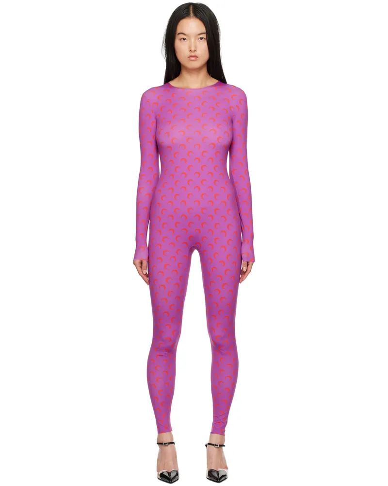 Marine Serre Purple All Over Moon Jumpsuit Pu40