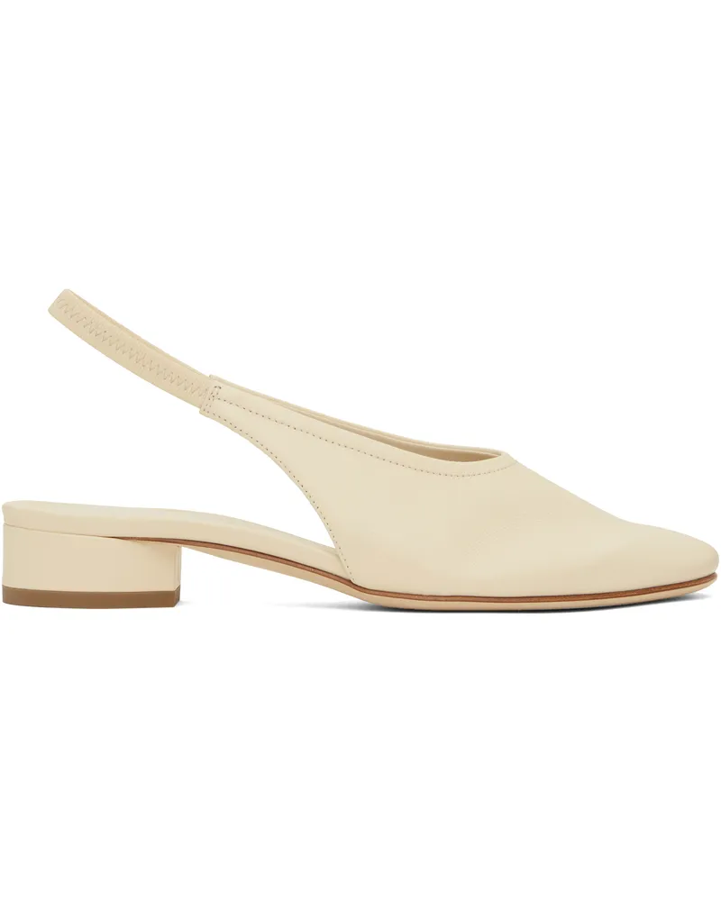 aeyde Off-White Dua Nappa Leather Heels Creamy