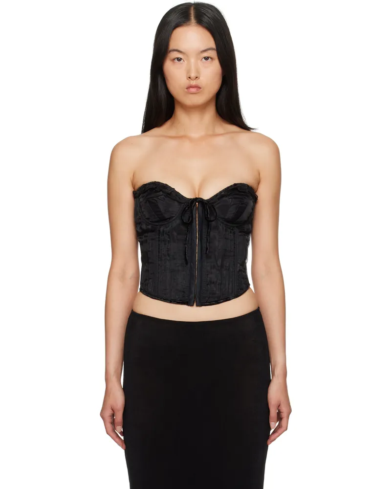 GUIZIO Black Pintuck Corset Black