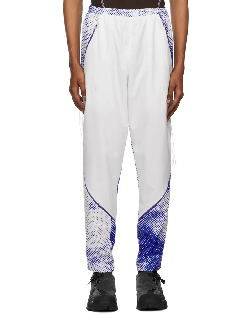 Saul Nash White & Blue Graphic Sweatpants Blue