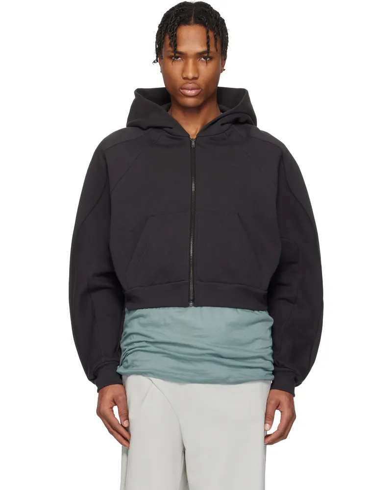 OTTOLINGER Black Multiline Zip Hoodie Black