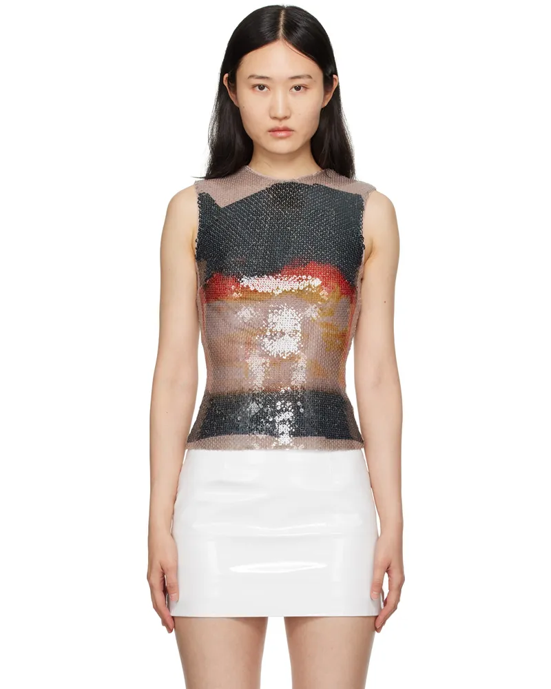 16ARLINGTON Taupe Nage Tank Top Fire