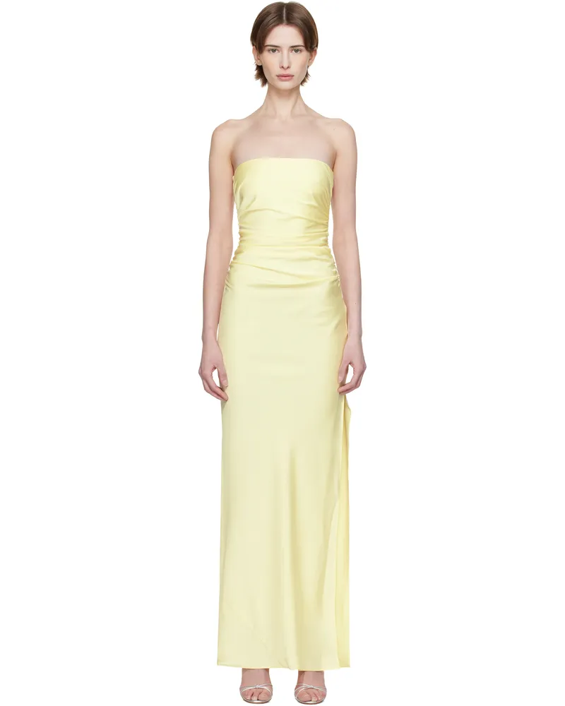 bec & bridge Yellow Eternity Strapless Maxi Dress Ice