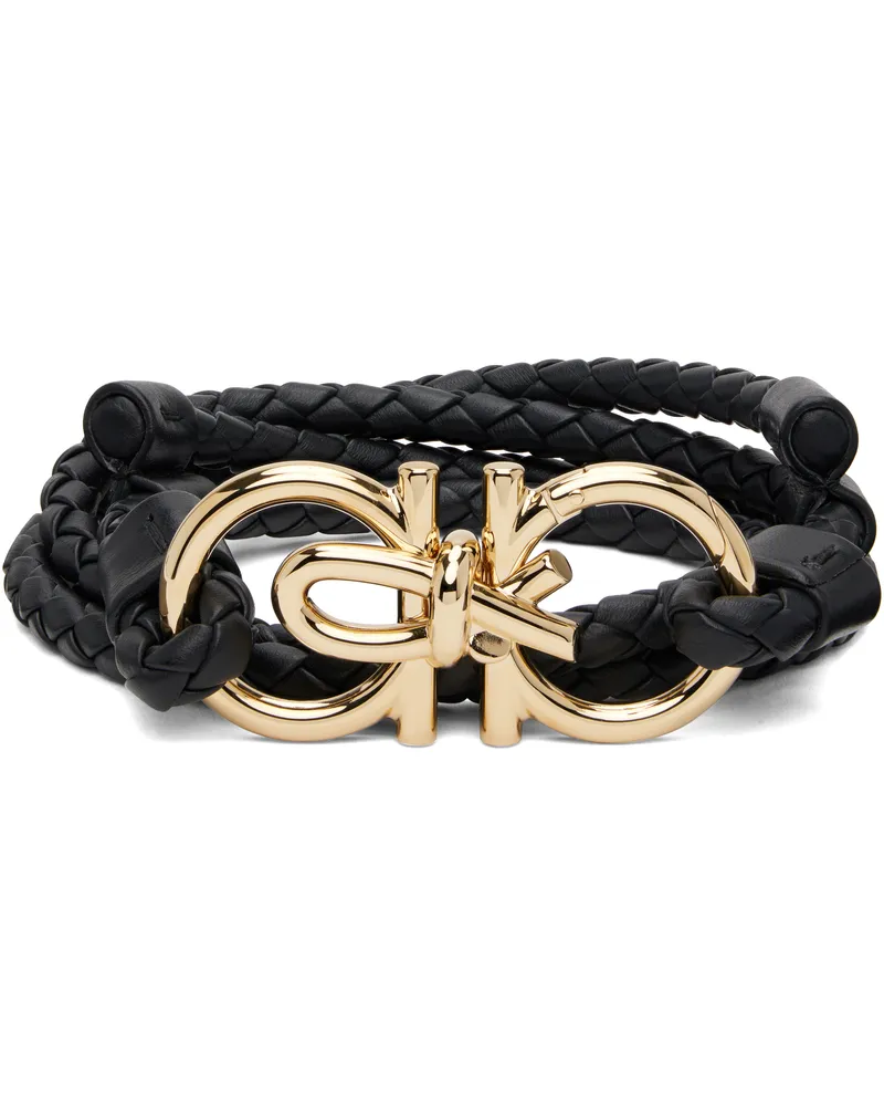 Ferragamo Black Extendable Gancini Belt 001