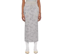 Gray Floral Maxi Skirt