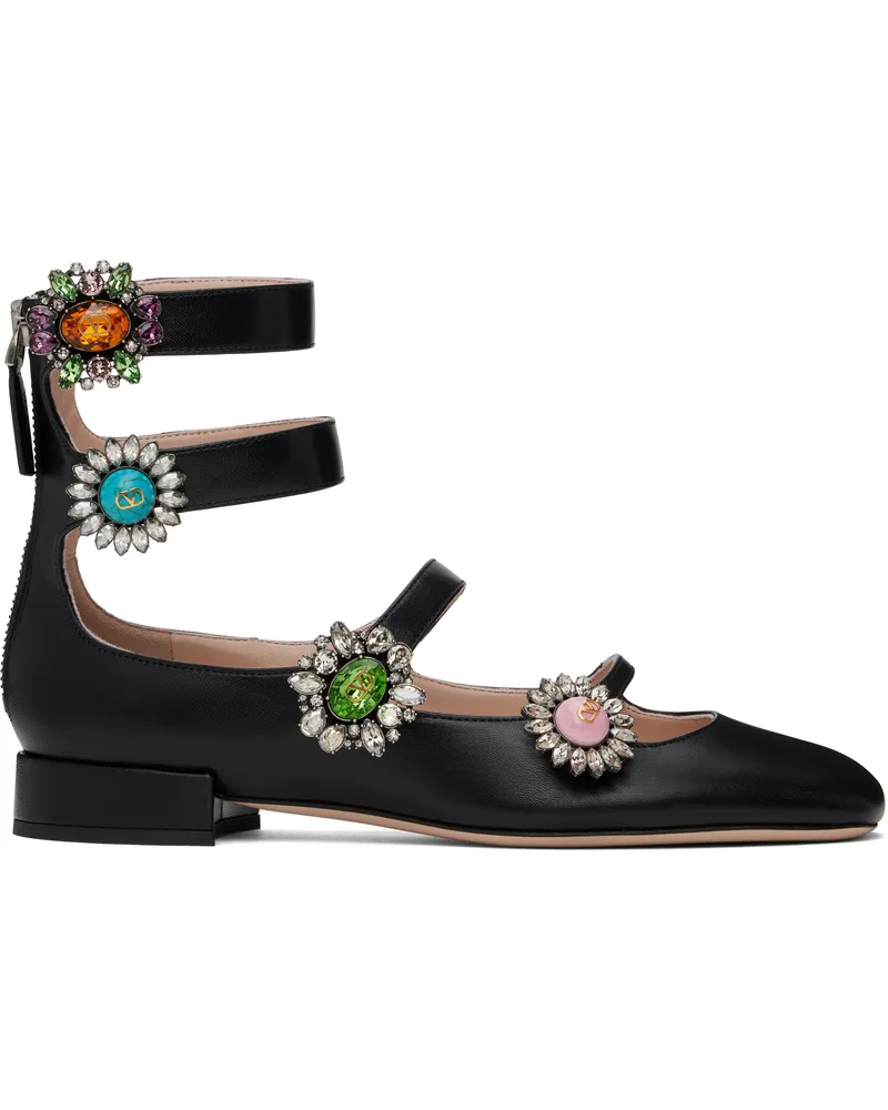 Valentino Garavani Black Preshoes Ballerina Flats 9tg