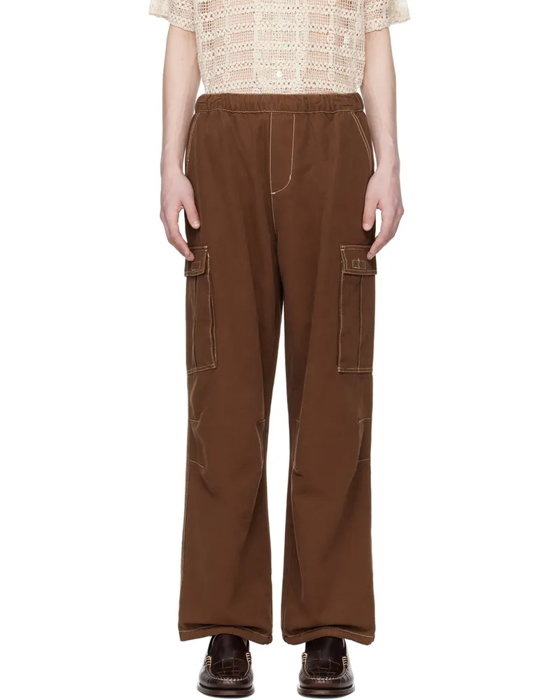 CMMN SWDN Brown Sasha Cargo Pants Washed