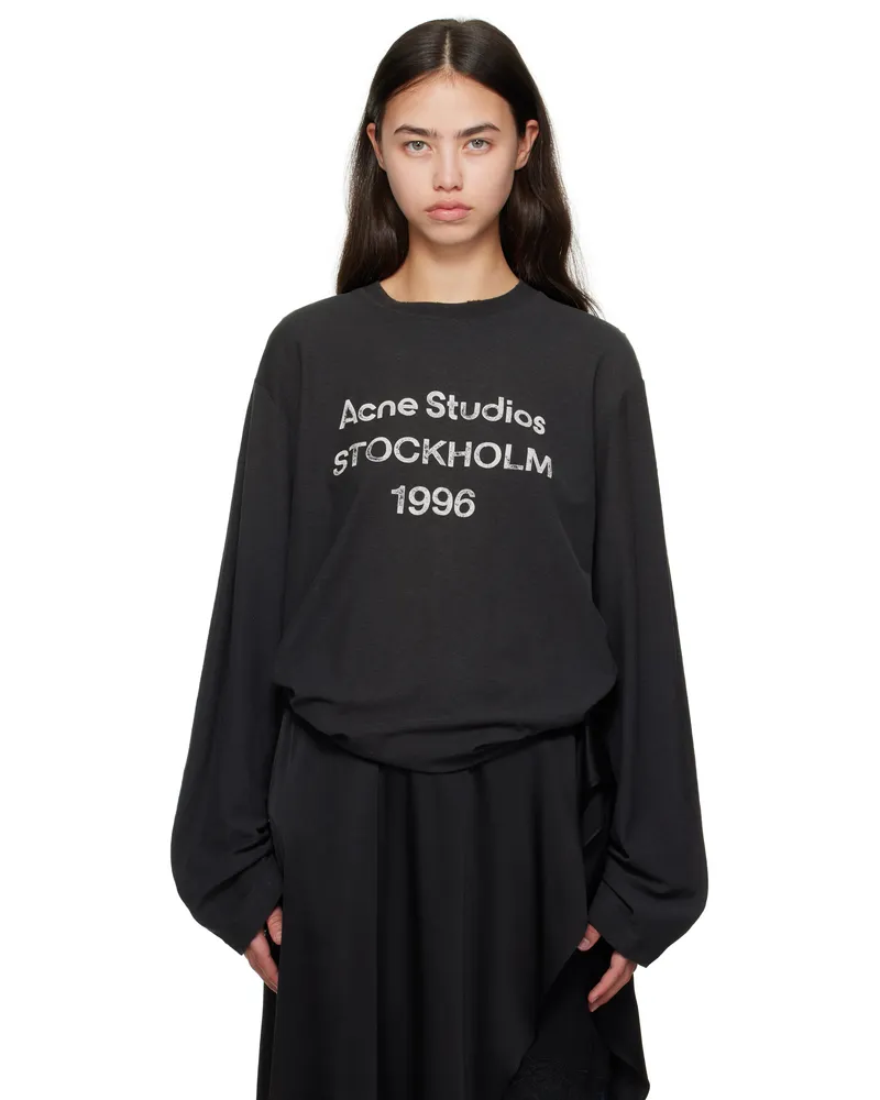 Acne Studios Black Relaxed Fit Logo T-shirt Bm0