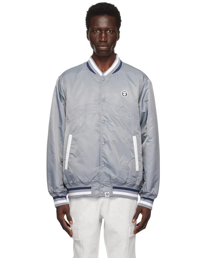 AAPE by A Bathing Ape Gray 'AAPE Now' Bomber Jacket Gyl
