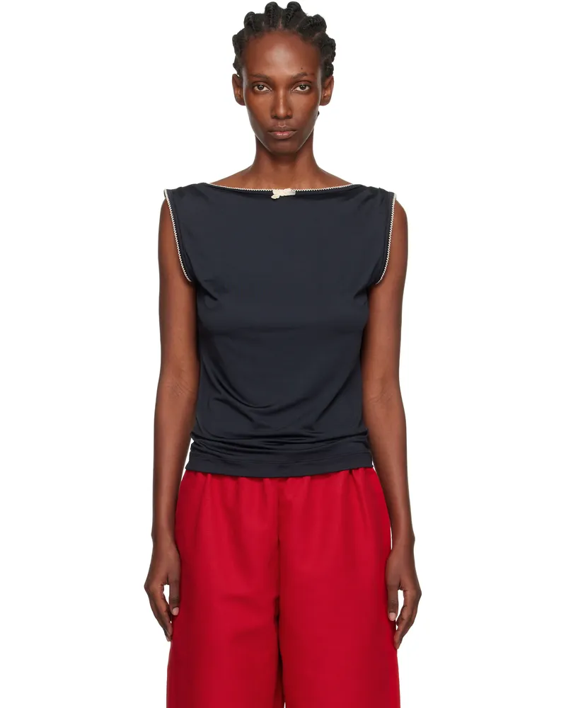 Caro Editions Black Alexa Jersey Top Black