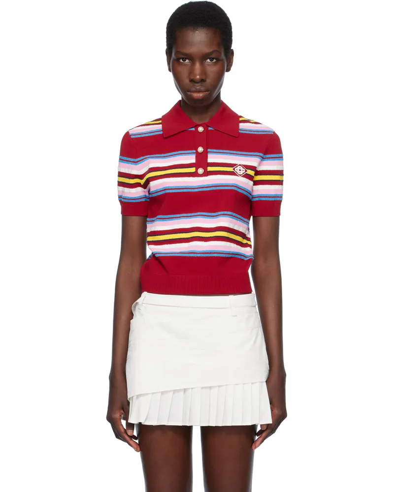 Casablanca Paris Red Stripe Polo Dark