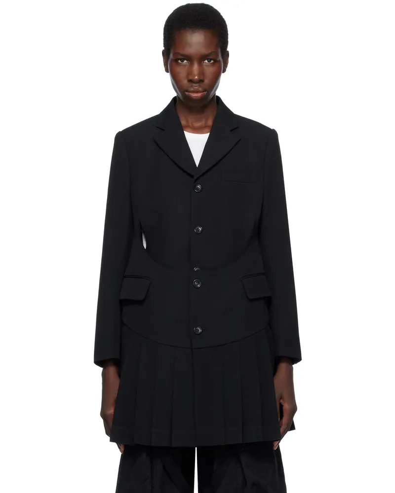 Comme des Garçons Black Wool Gabardine Medium Blazer Black